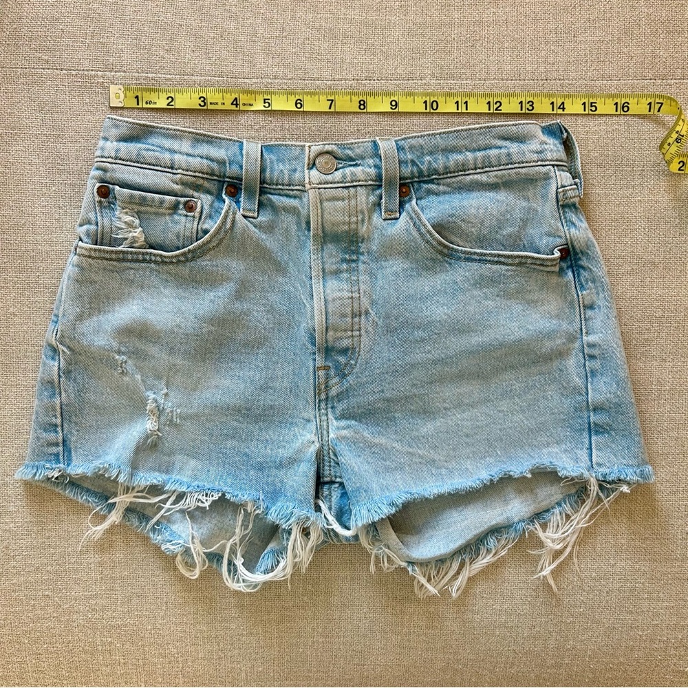 Levi’s 501 Original High Rise Distressed - Button Fly Shorts - Size 27